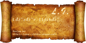 Lázár Ildikó névjegykártya